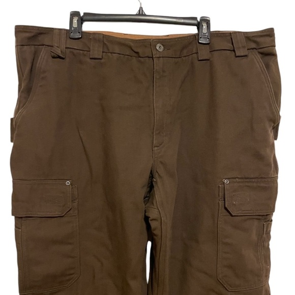 Duluth Dark Brown Fire Hose Fleece Lined Cargo Pants Relaxed Fit Size 44x34 - Picture 2 of 11
